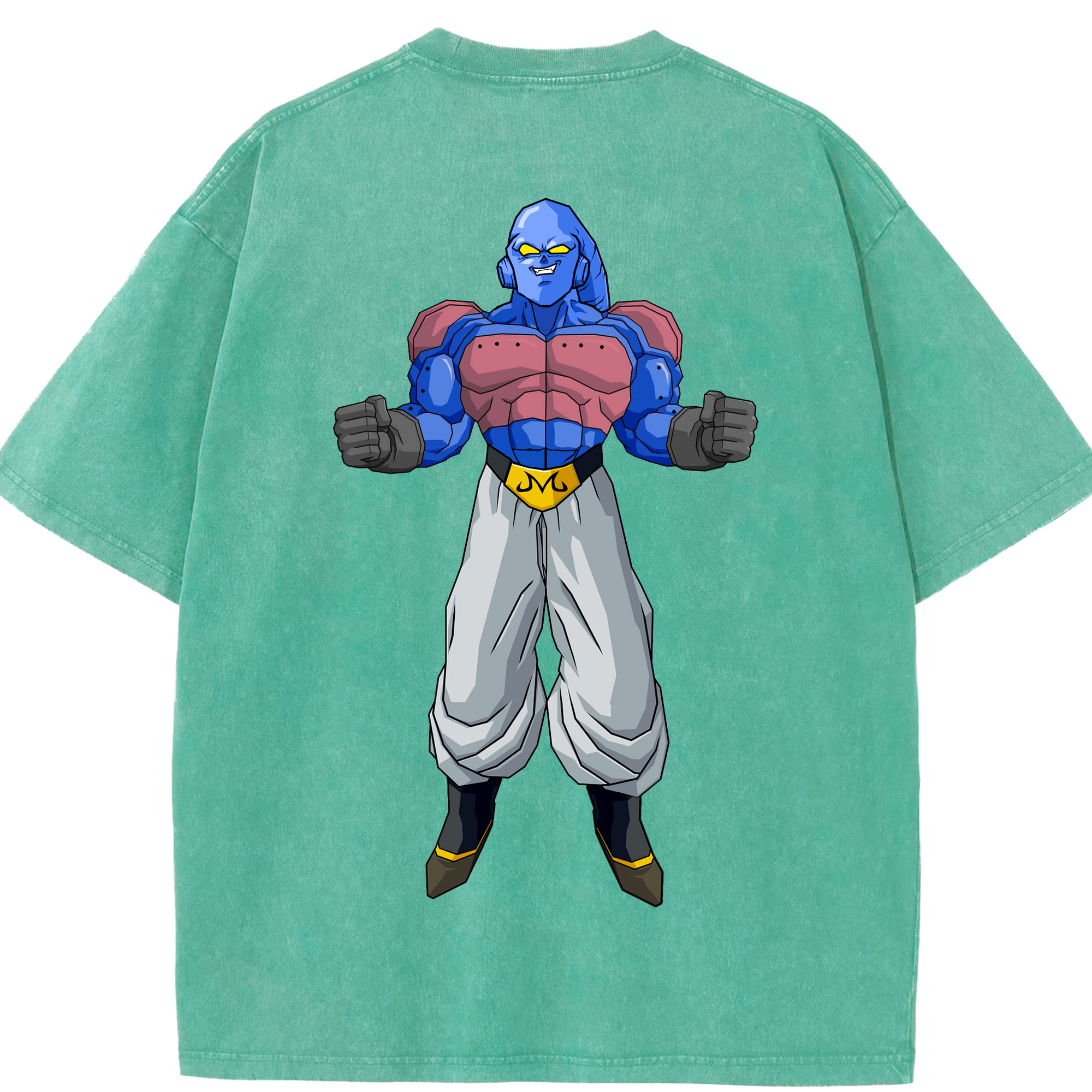 （画像用） ドラゴンボール 魔人ブウ DRAGON BALL Majin Buu 綿100% ヴィンテージ風 半袖Tシャツ（背面プリント）